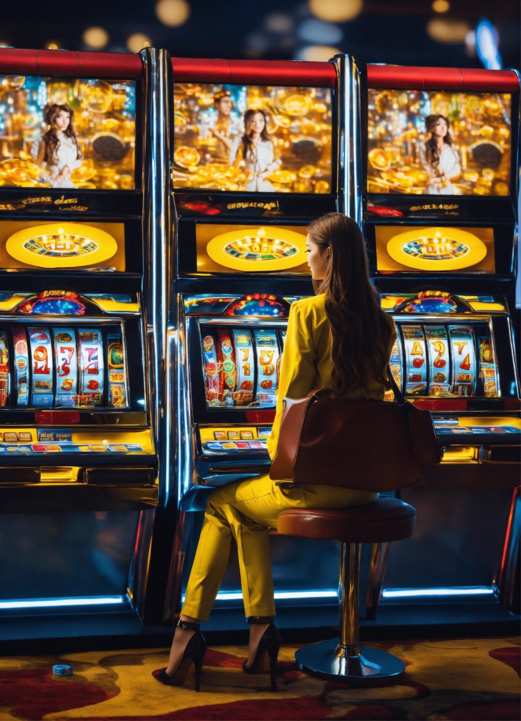 Girl in the futur game attendante casino slot mach